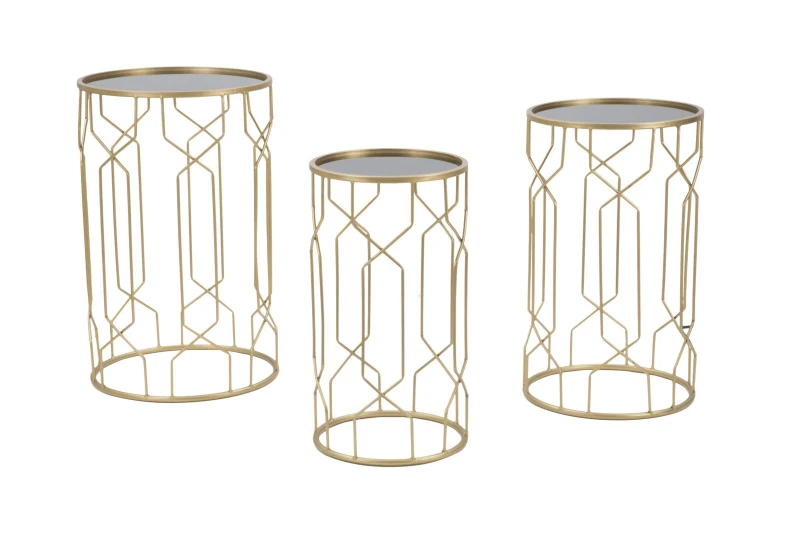 Tavolinetti Glam Lignes Tris Cm Ø 40X63-35X57.5-30X53.5