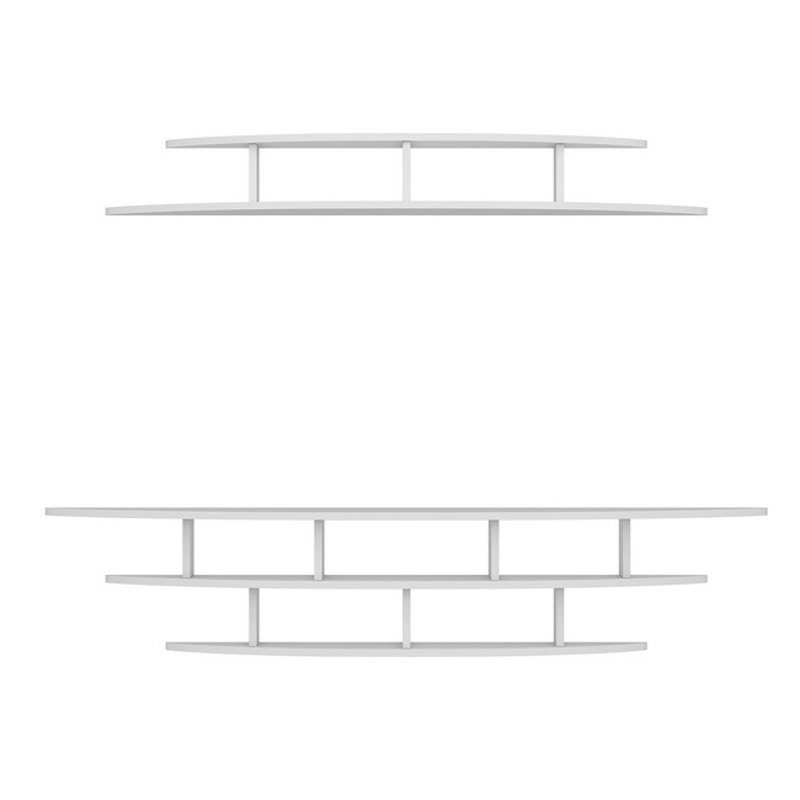 Homemania Alvino Mobile TV Lower Unit W176xD35xH35 cm, Upper Unit W147xD29xH18 cm Bianco