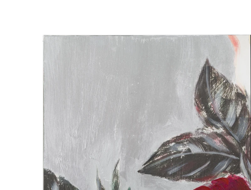 Dipinto Su Tela Red Flower Square Cm 90X3,7X90