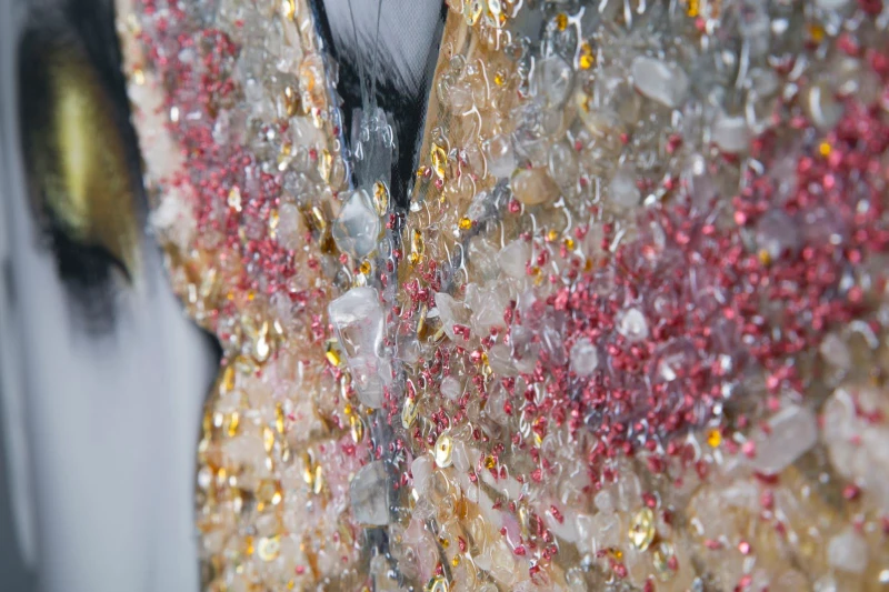 Stampa Su Tela Con Applicazioni -B- Butterly  Cm 80X3.8X120