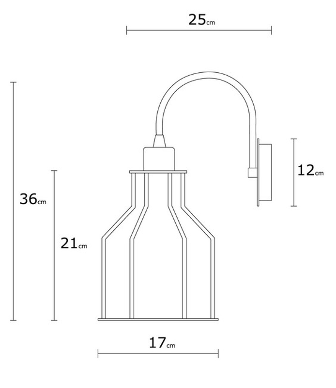 Homemania Lampada A Parete CageIi W17xD25xH36 cm Rosso, Cromo