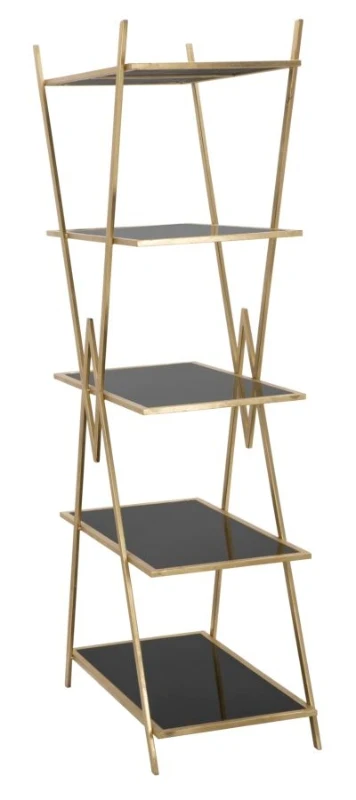 Libreria in acciaio e vetro 80x44,7x180 cm, Nero