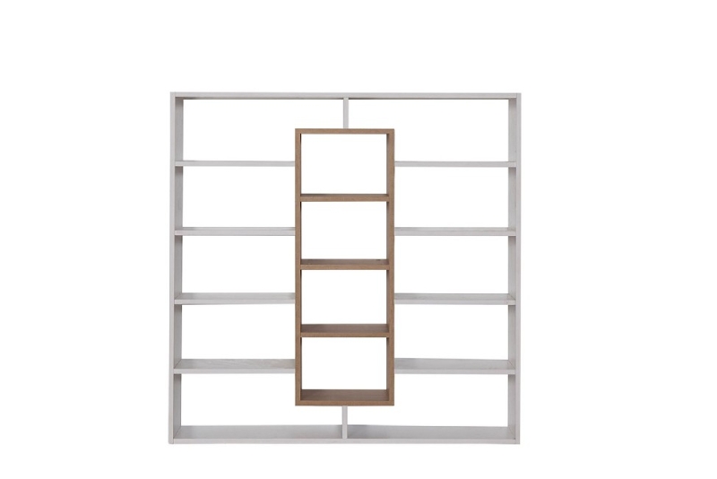 Libreria Dalia Mobile da Parete Bianco e Sonoma in Legno L130xP27xA130 cm