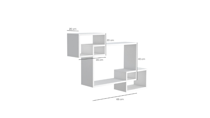 Homemania Mensola Davis W100xD20xH59,2 cm Bianco