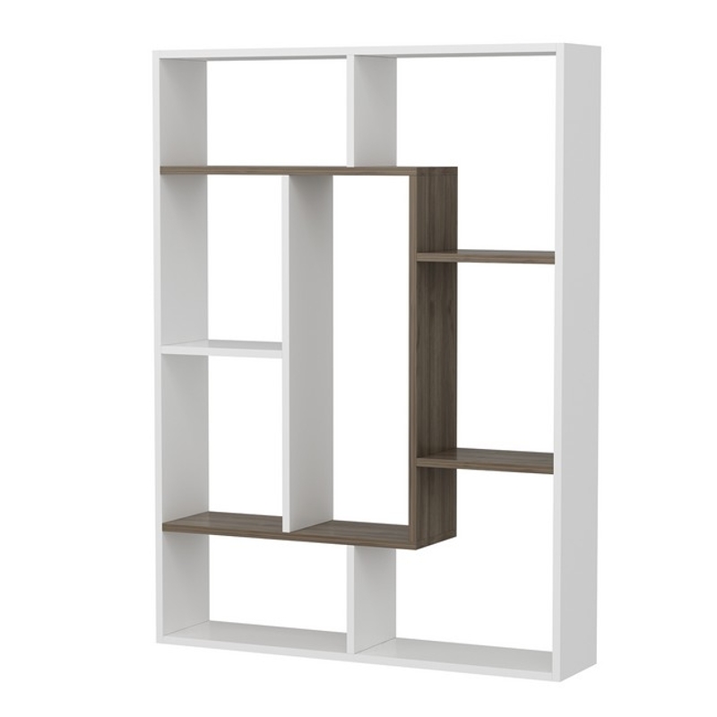 Homemania Libreria Liam W100xD22xH136 cm Bianco, Noce