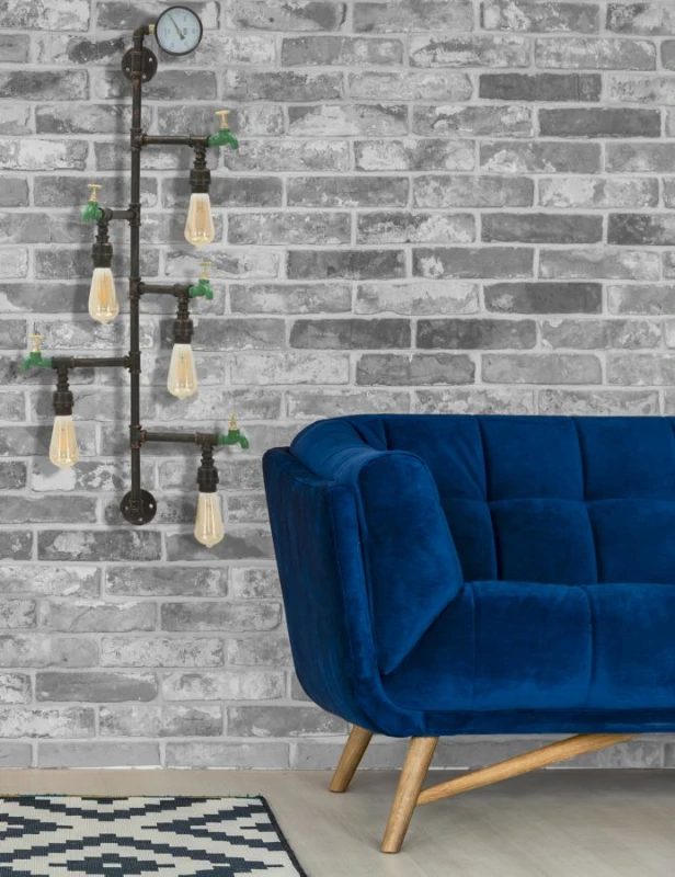 Lampada Da Muro Manhattan 5 Luci Cm 50X30X105