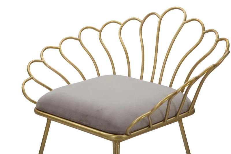 Sgabello Glam Flower Grigio Cm 57X52X94-56X48X72,50