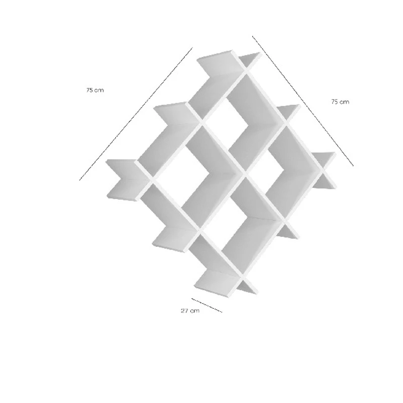 Mensola Farley da Parete Porta Libri in Legno Nero L75xP27xA75 cm
