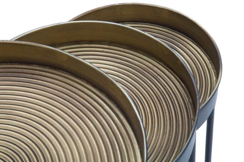 Tavolinetti Alti Bascket Botis Set 3 Pz Cm Ø 42.5X60-35.5X54-30.5X49