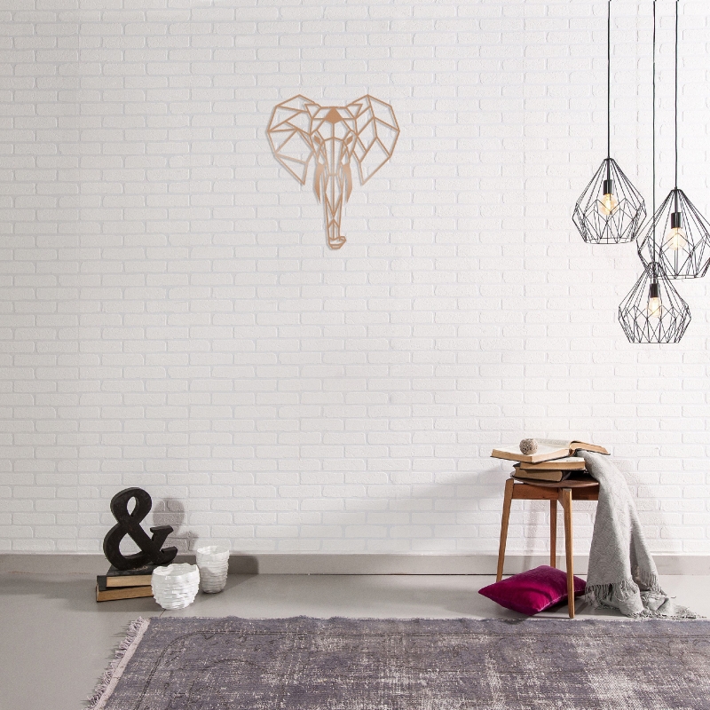 Homemania Decorazione Da Parete Elephant L45xP0,15xA52 cm cm Rame