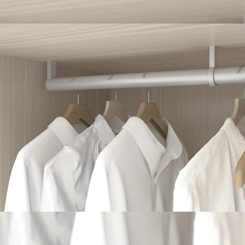 Emuca Kit di 2 tubi di alluminio D. 28 x 1.400 mm e reggitubi Keeper per armadio, finitura colore grigio