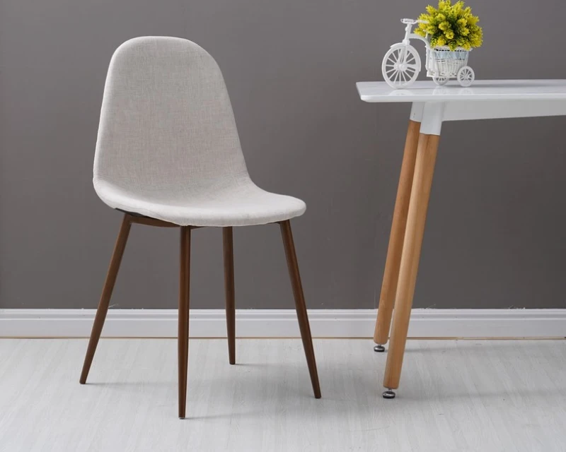 Homemania Set di 2 Sedie Sofie Beige, Legno Scuro