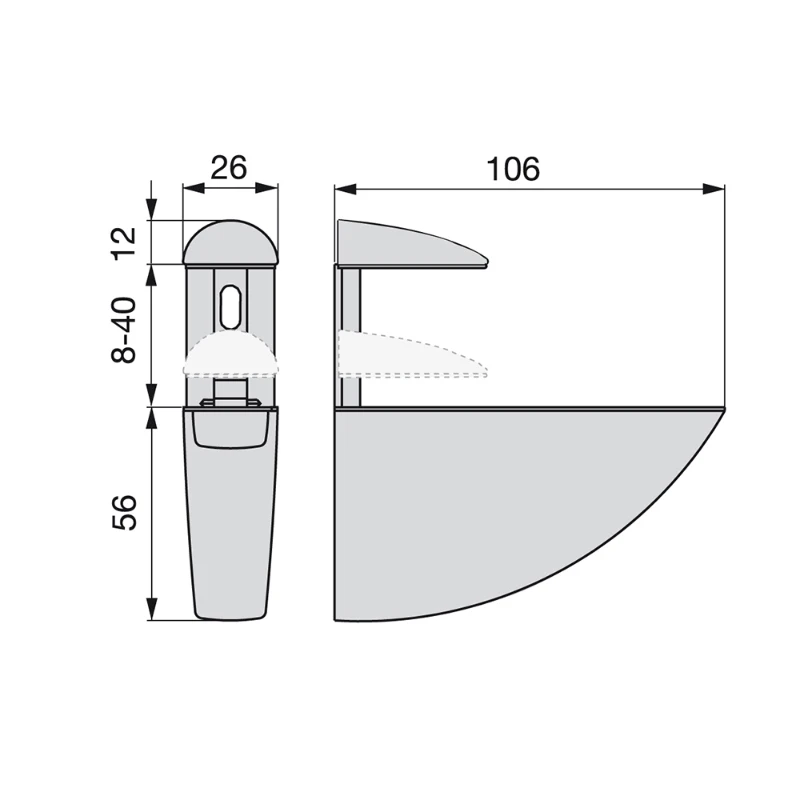 Emuca Reggimensola Aguila per mensola legno o vetro