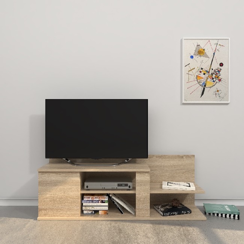 Mobile Porta TV Marshall con Mensole e Ripiani da Soggiorno Sonoma in Legno L120xP30,5xA42,5 cm