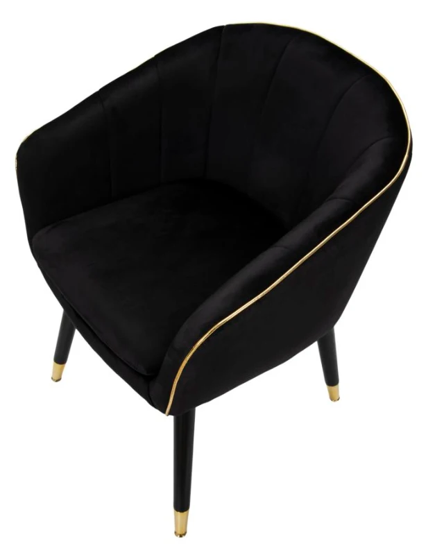 Poltrona Paris Nera/Gold Cm 62X58X78