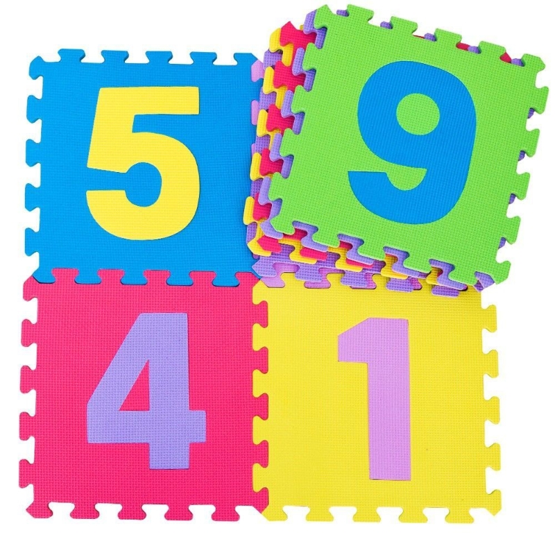9Pz Tappeto Tappetino Piastrella Puzzle Numeri 32X32X1 Per Bambini Da Interno