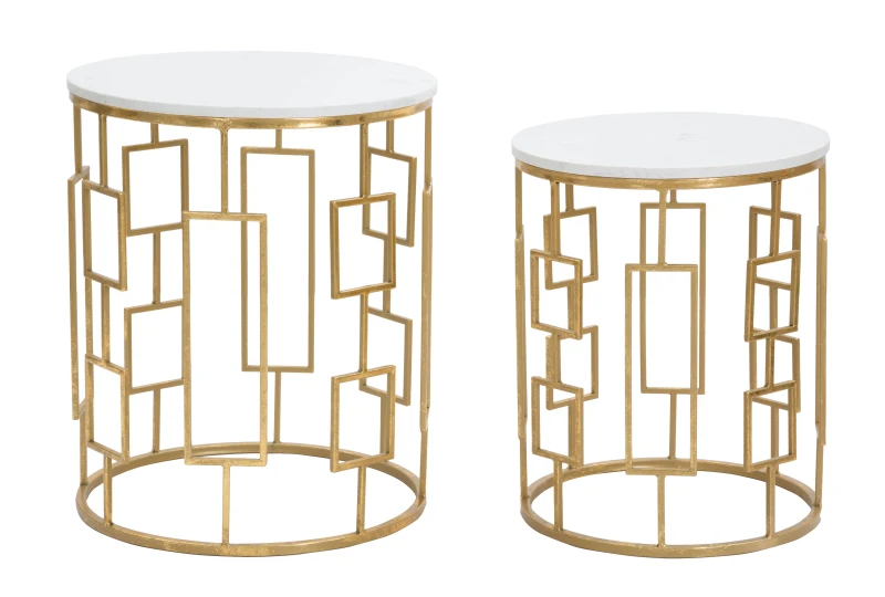 Tavolinetto Cube Coppia Cm Ø 46X55-39X48