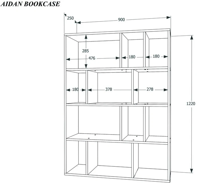 Homemania Libreria Aidan Bianco W90xD25xH122 cm