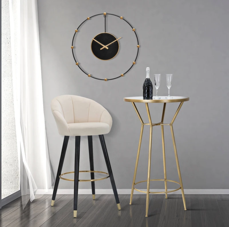 Sgabello Bar Prague Crema Cm 55X56X104