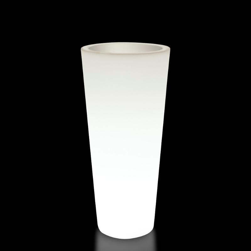Farmet New Hydra Vaso Tondo Cm 85 Bianco Perla Illuminato ø 39 h 85