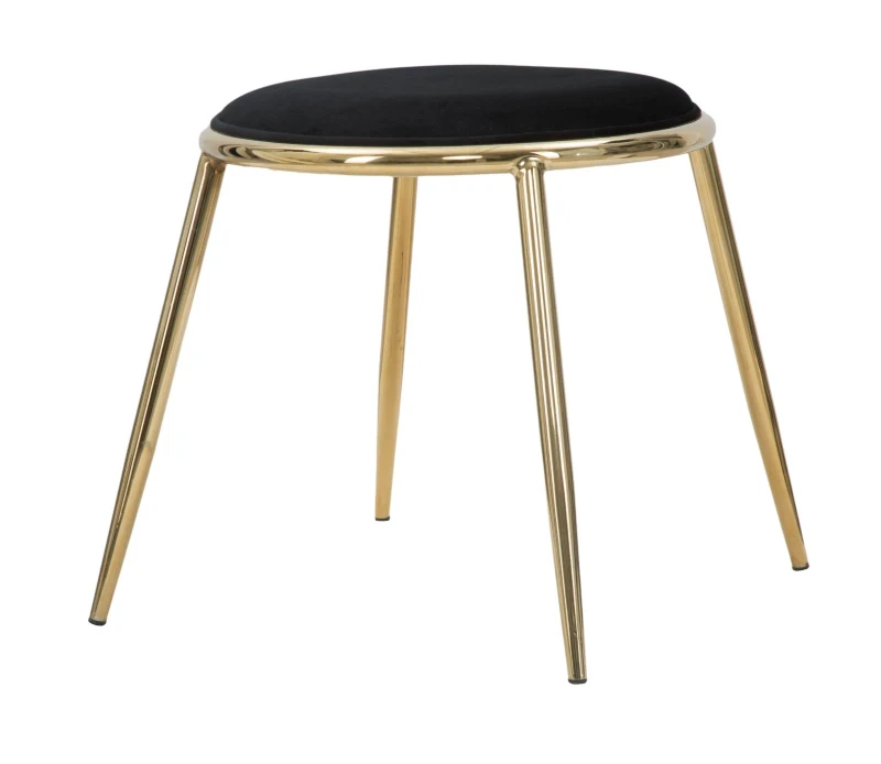 Sgabello Glam Emily Nero Cm Ø 45X45 (Misura Gambe Cm 45)