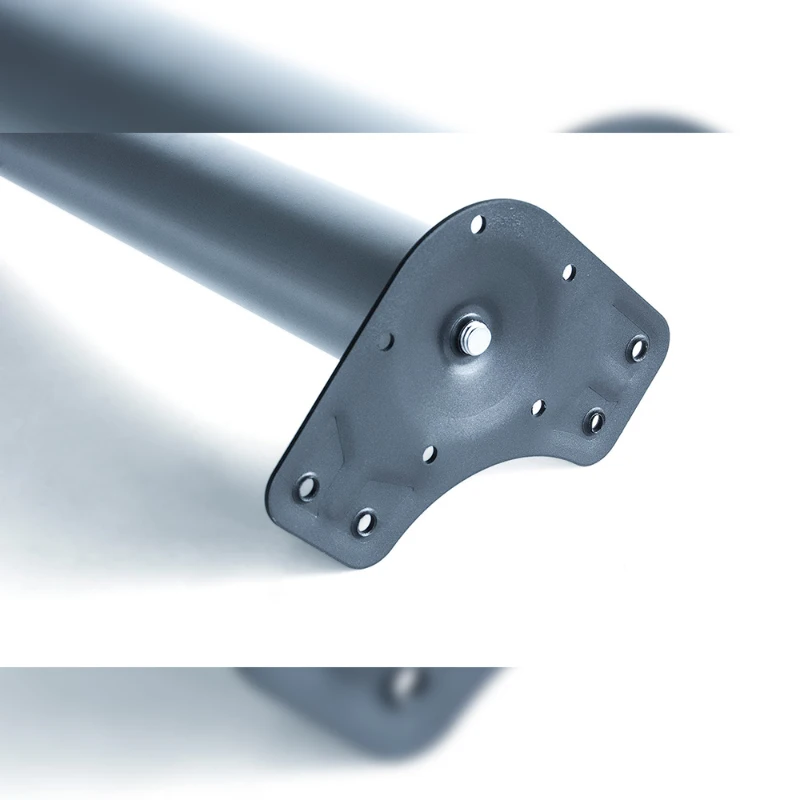Emuca Kit di 4 gambe per tavolo regolabili D. 60 x 830 mm in acciaio verniciato grigio metallizzato