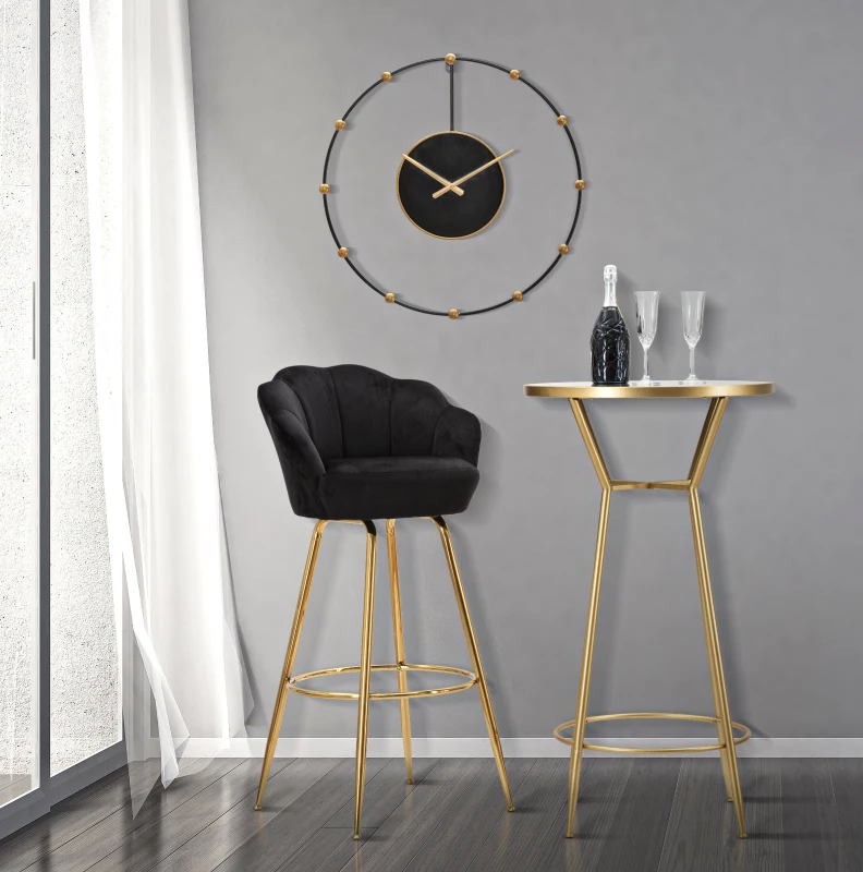 Sgabello Bar Vienna Nero Cm 55X53X110