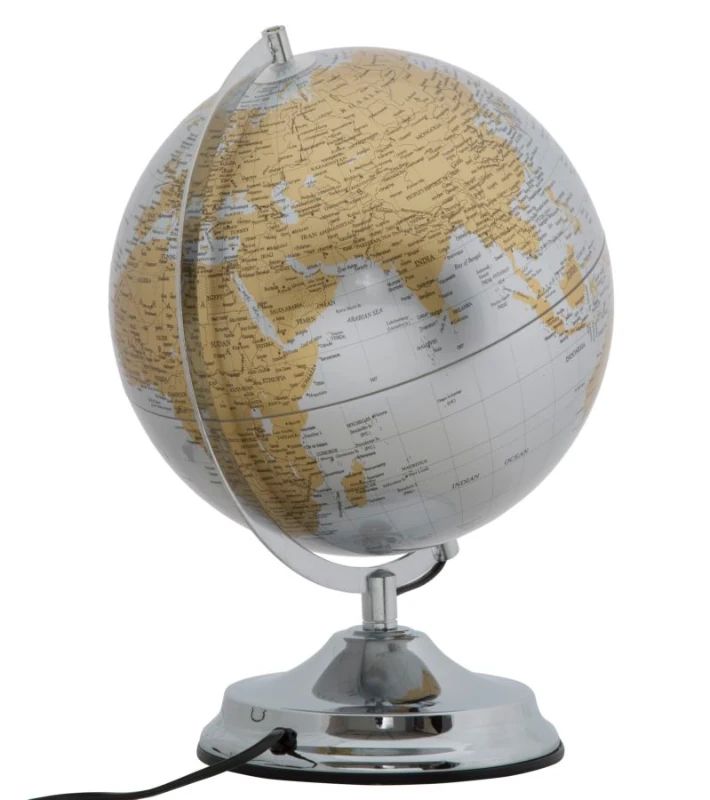 Mappamondo Silver New ConLuce Cm Ø 25X38