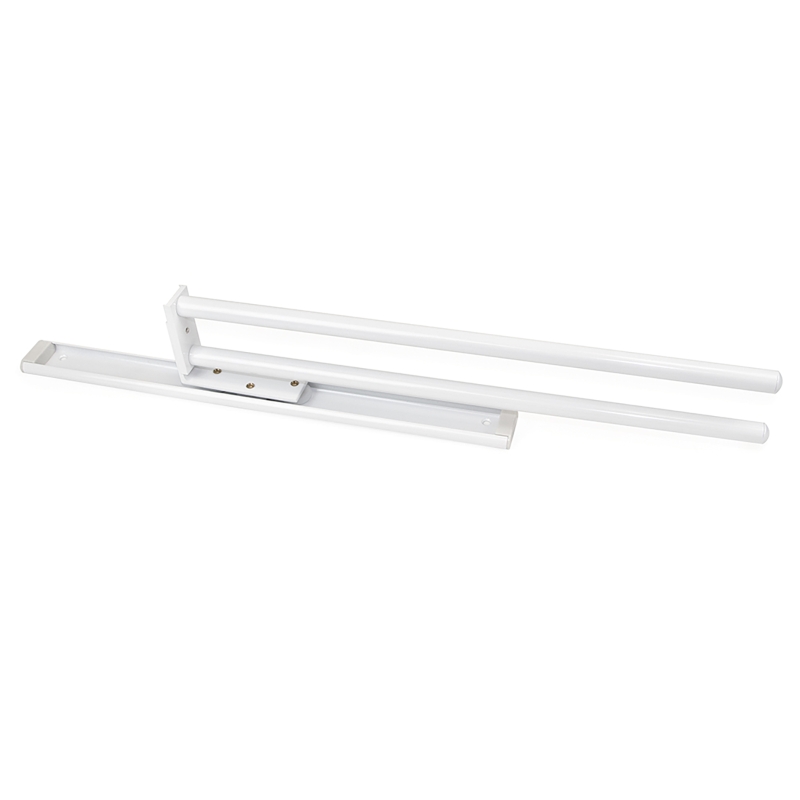 Emuca Porta asciugamani estraibile, 2 bracci, 440 mm, Alluminio, Bianco