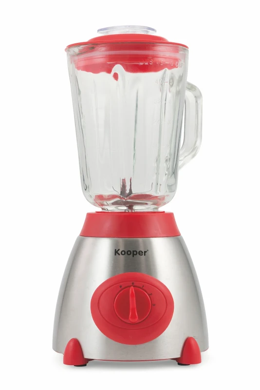 Kooper Frullatore Vetro 1.5Lt 3Vel 850W Rosso/Acciaio