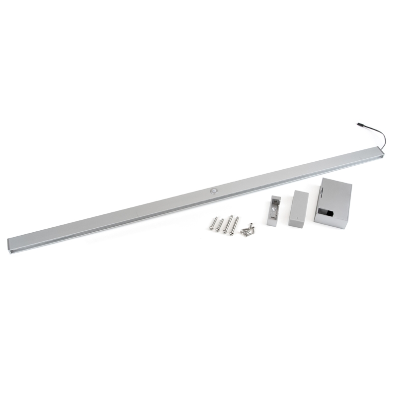 Emuca Barra appendiabili per armadi Castor con luce LED, batteria rimovibile e sensore di movimento, 1.158, Anodizzato opaco