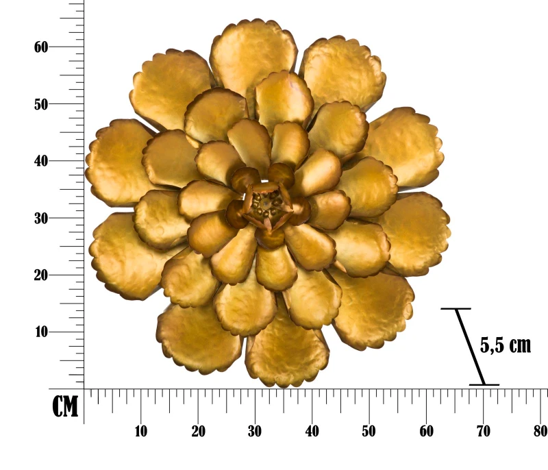 Pannello In Ferro Fiore Goldy -A- Cm Ø 64X5.5