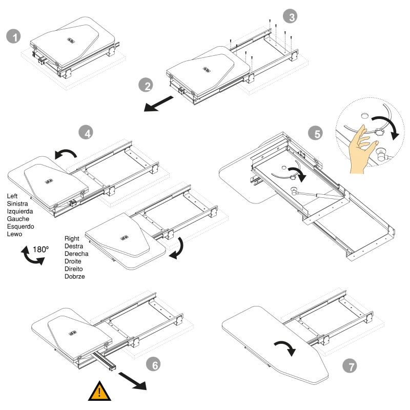 Emuca Asse da stiro pieghevole per mobile, rimovibile, da montare su mensola, acciaio e legno.