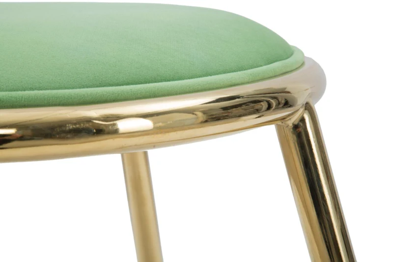 Sgabello Glam Emily Verde Cm Ø 45X45 (Misura Gambe Cm 45)