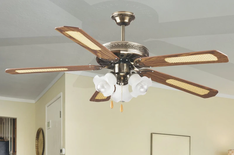 Kooper Ventilatore Soffitto 5 Pale D130Cm 3 Luci Marrone