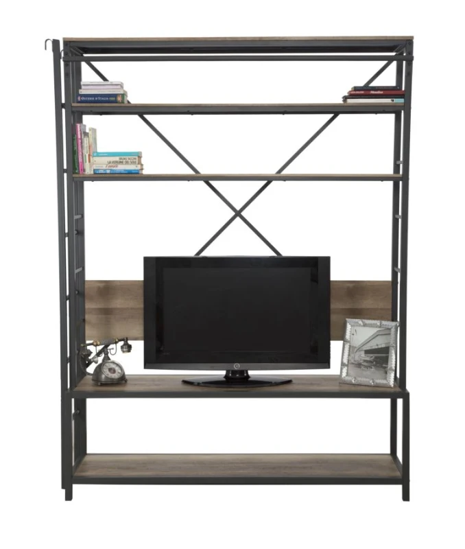Libreria-Porta Tv Industrial 165X40X210