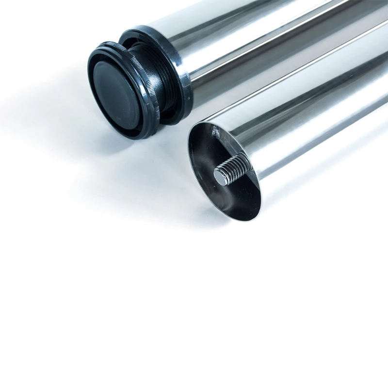 Emuca Kit di 4 gambe per tavolo regolabili D. 60 x 830 mm in acciaio cromato