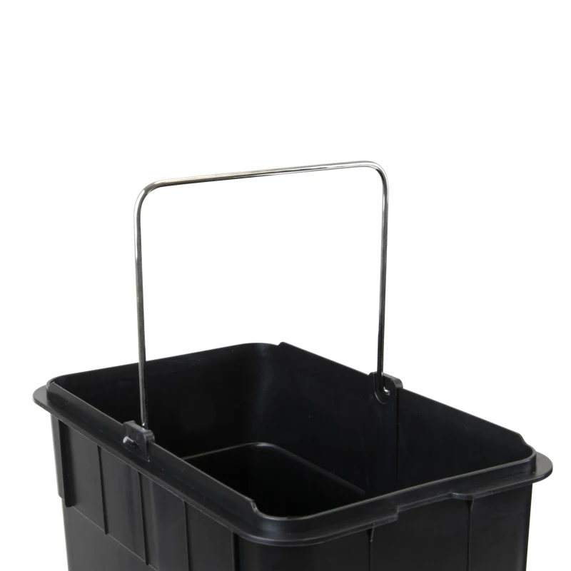 Emuca Contenitore Recycle Inox con scomparti, 2x15, Acciaio inossidabile, Acciaio inossidabile