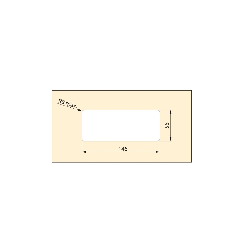 Emuca Passacavi da tavolo, rettangolare, 152 x 61 mm, da incasso, Plastica, Nero, 5 u.