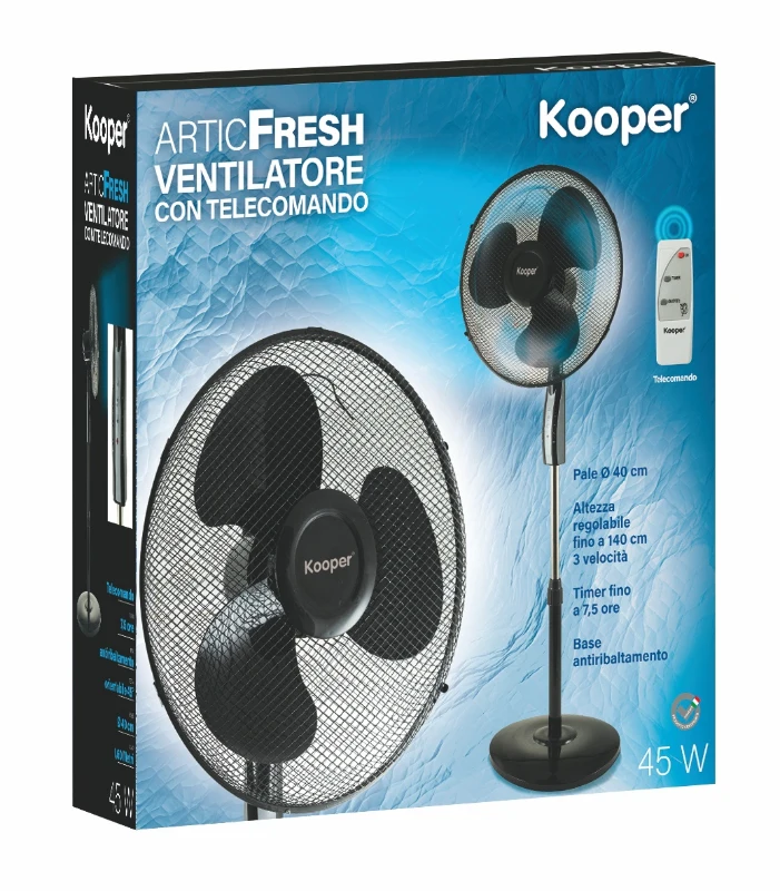 Kooper Ventilatore Piantana 45W Cm140 C/Telec Base Cement