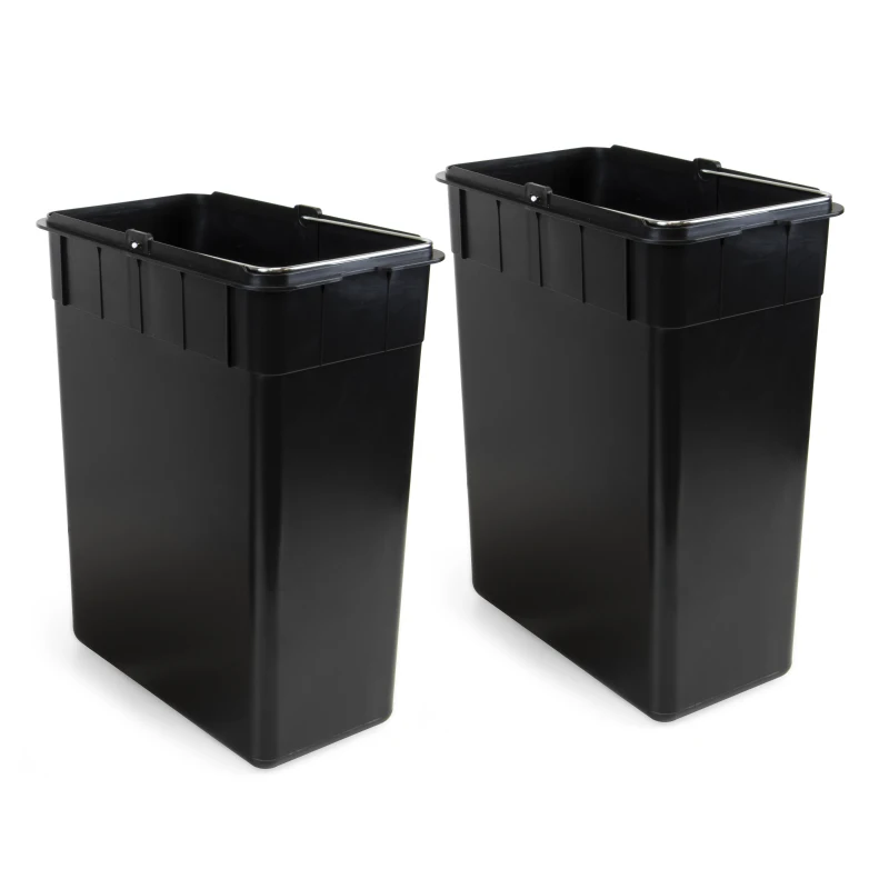 Emuca Contenitore Recycle Inox con scomparti, 2x15, Acciaio inossidabile, Acciaio inossidabile