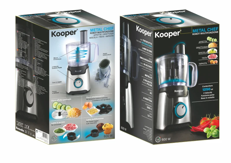 Kooper Robot Cucina Multifuzione 600W Acciaio