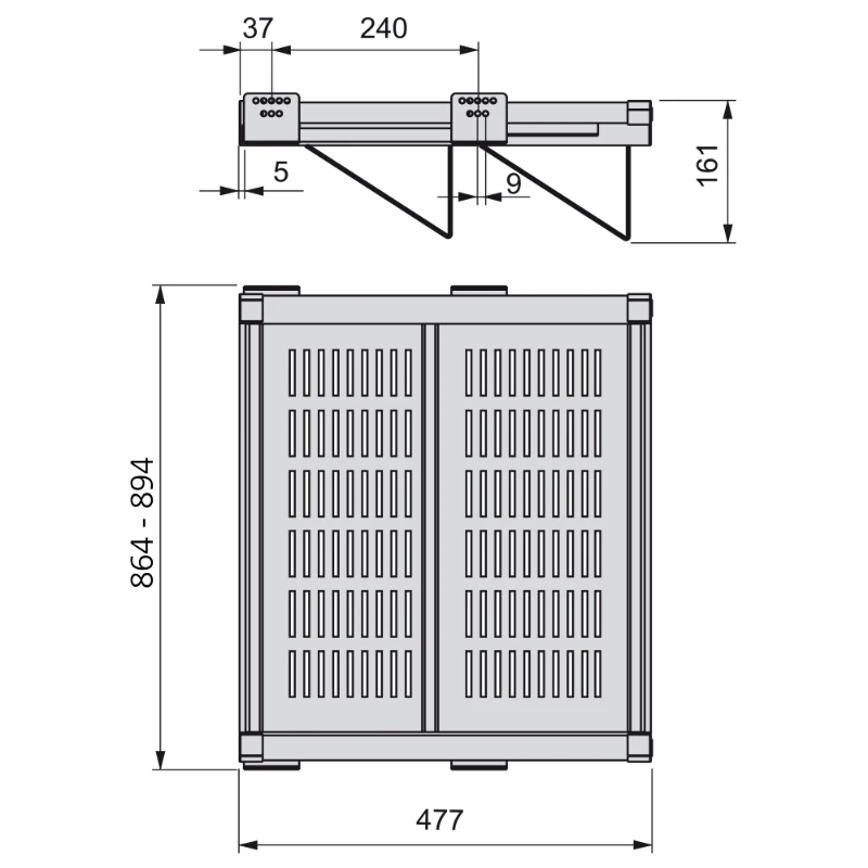Emuca Cassetto porta scarpe Moka per modulo 900 mm in finitura verniciata moka