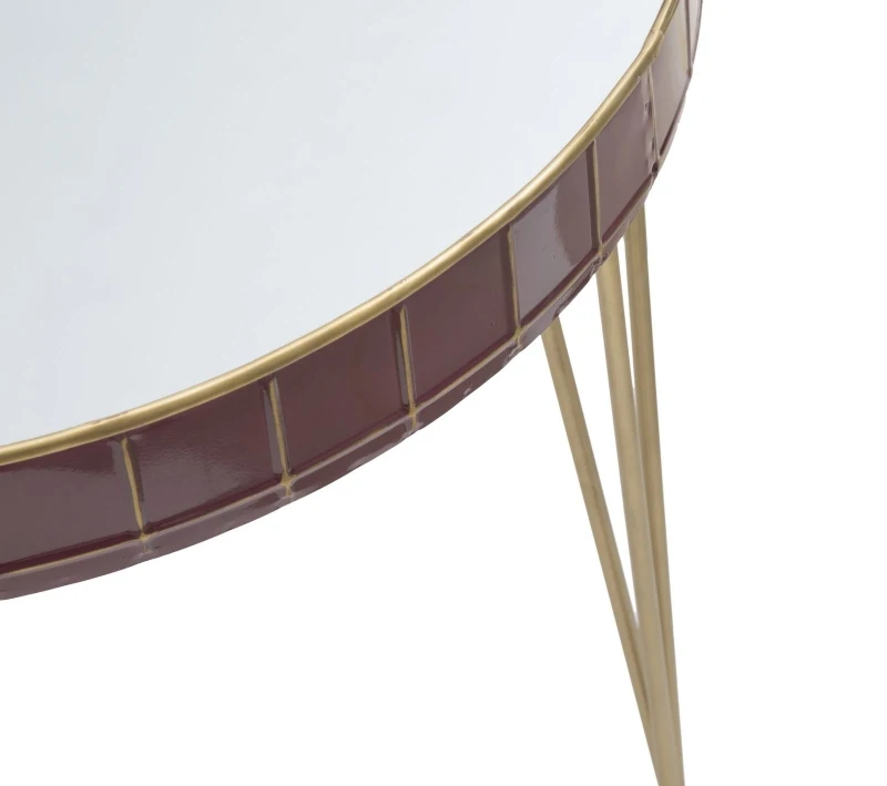 Tavolinetto Da Caffe' Glam Bordeaux Cm Ø 60X60