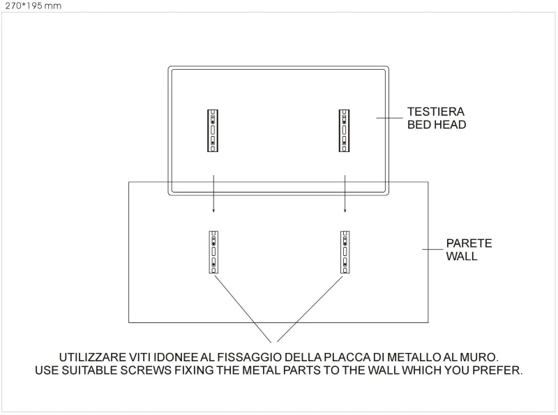 Testiera Letto Handwriting Cm 180X100X8