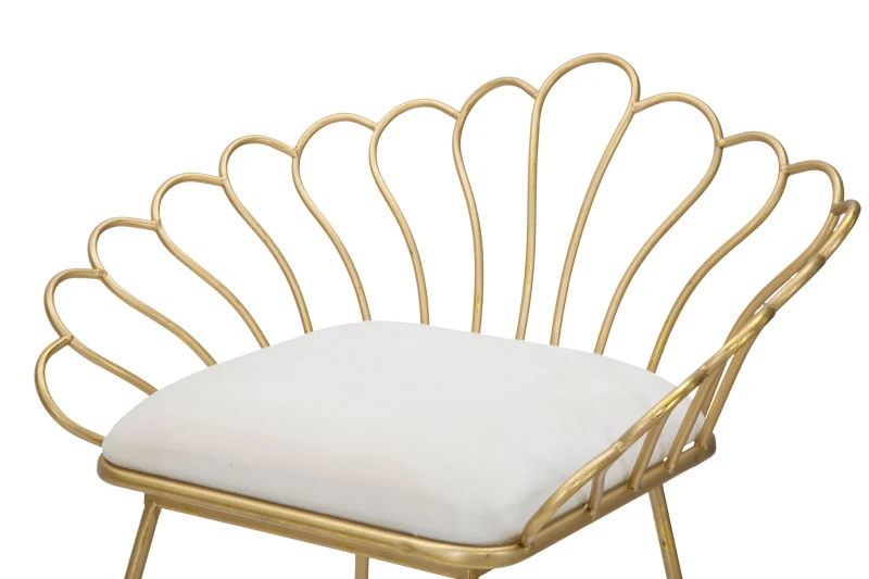 Sgabello Glam Flower Bianco Cm 57X52X94-56X48X72,50