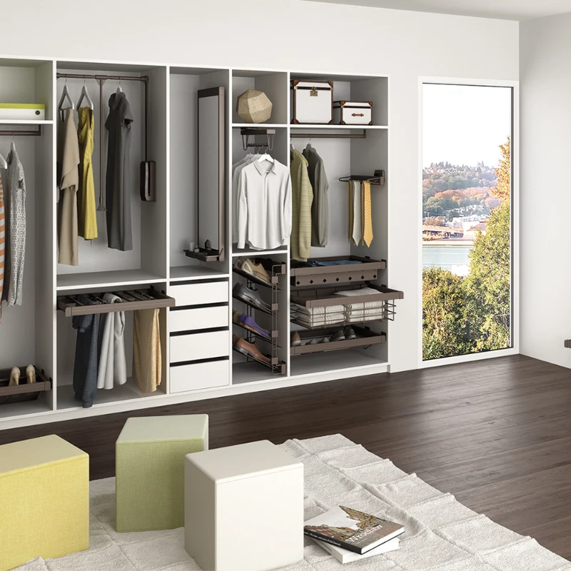 Emuca Kit di guide e cassetto in filo Moka per vano 900 mm in finitura verniciata moka