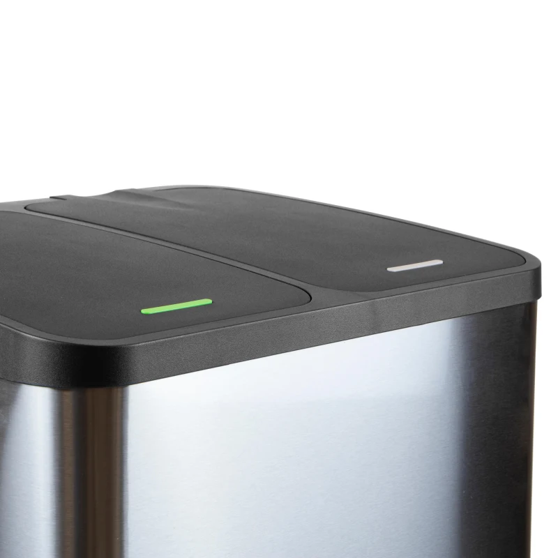 Emuca Contenitore Recycle Inox con scomparti, 2x15, Acciaio inossidabile, Acciaio inossidabile