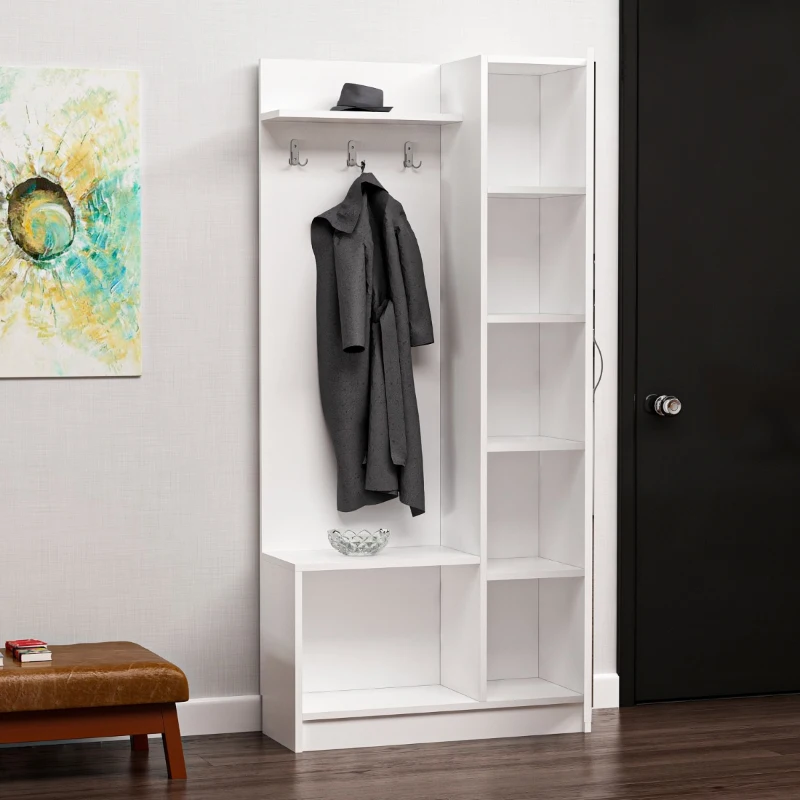 Homemania Mobile Ingresso Orion W80xD32xH173 cm Bianco