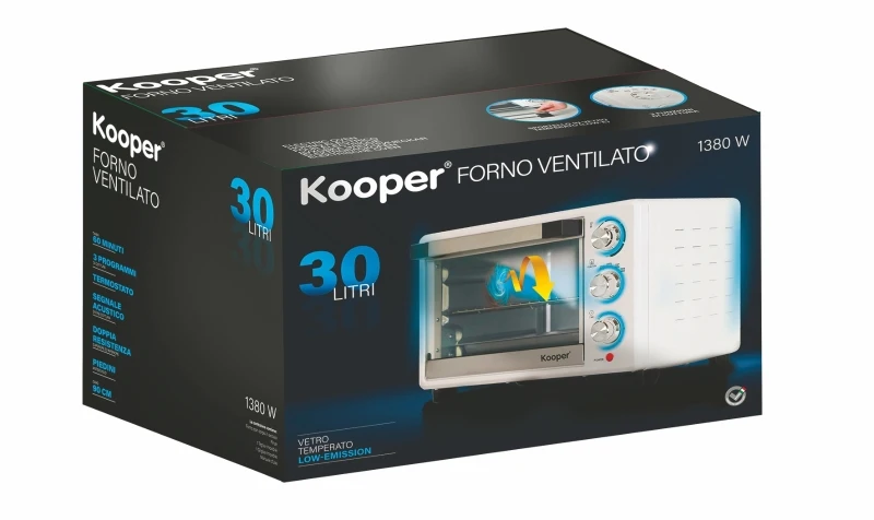 Kooper Forno 30 Lt Bianco 1380 W Ventilato